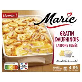MARIE Plat cuisiné Gratin Dauphinois aux lardons fumés 900g