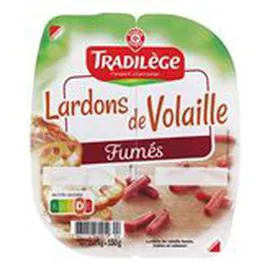 MARQUE REPÈRE, TRADILÈGE Lardons de volaille Fumés 2x75g