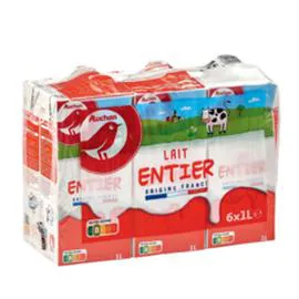 Lait entier UHT (6x1l)