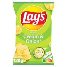 LAY'S Chips saveur crème et oignon 120g