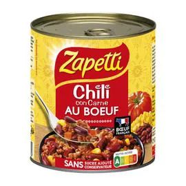 ZAPETTI Plat cuisiné chili con carne boeuf 400g