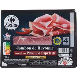Jambon de Bayonne frotté piment d'Espelette (100g)