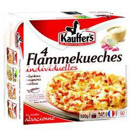 Flammekueches lardons, oignons, crème et fromage blanc (520g)