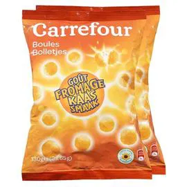 CARREFOUR Biscuits apéritifs boules au fromage 2x65g