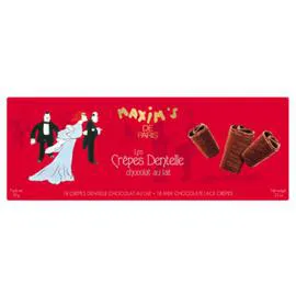 MAXIM'S DE PARIS Etui 18 Crêpes Dentelle Chocolat au Lait 90g