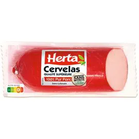 HERTA Cervelas Saucisson de porc conservation sans nitrite 400g