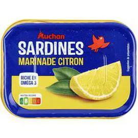 AUCHAN Sardines au citron et basilic sans huile 135g