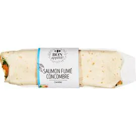 Wrap saumon fumé concombre carottes (190g)
