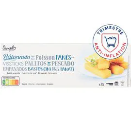 CARREFOUR Poisson pané bâtonnets 15x30g