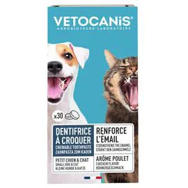 Vetocanis Dentifrice A Croquer 30 Comprimés Chat/ Chien (l'unité)