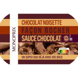 Bac chocolat noisette, facon rocher, sauce chocolat (505g)