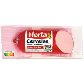 HERTA Cervelas Saucisson de porc conservation sans nitrite 200g