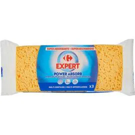 CARREFOUR EXPERT Eponge végétale super absorbantes x3