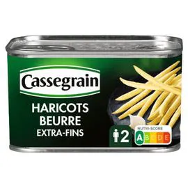 CASSEGRAIN Haricots beurre cueillis et rangés main 220g