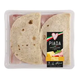 Galettes Piada jambon cuit et fromage (180g)