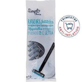 CARREFOUR SIMPL Rasoirs jetables 2 lames x10