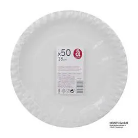 Assiettes à dessert en carton blanc 18cm compostables x50 (x50)