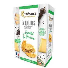 TRÉSORS GOURMANDS Gaufrettes apéritives Trésors Comté poivre 60g