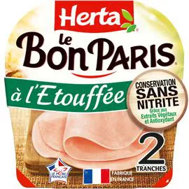HERTA Jambon à l'étouffé conservation sans nitrite Le Bon Paris 70g