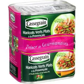 CASSEGRAIN Légumes cuisinés haricots verts plats Provençale 2x375g