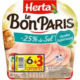 Le Bon Paris Jambon cuit réduit en sel (315g)