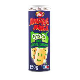 VICO, MONSTER MUNCH Chips tuiles goût crème et oignon Crazy 150g