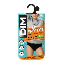 Culotte menstruelle fille noir flux abondant coton Bio 16 ans (l'unité)