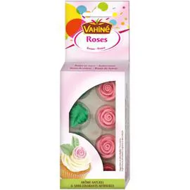 VAHINÉ Décors roses et feuilles en sucre l'unité