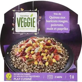 Plat cuisiné trio de quinoa haricot poivron (300g)