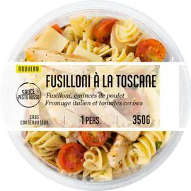 Fusilloni à la Toscane émincé de poulet fromage italien et tomates cerises (350g)