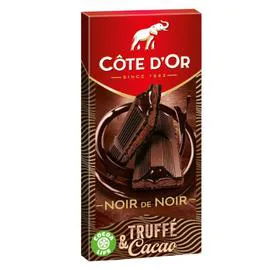CÔTE D'OR Chocolat noir fourré Truffé et Cacao 190g