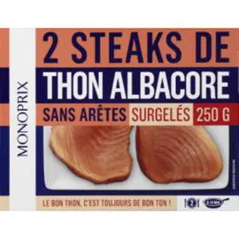 Steaks de thon albacore, surgelé (250g)