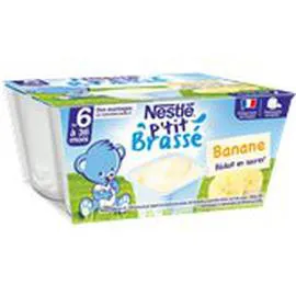 NESTLÉ, P'TIT BRASSÉ Dessert Banane - dès 6 mois 4x100g