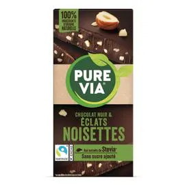 Tablette de chocolat noir éclats de noisettes (100g)