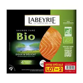 Saumon fumé au bois de hêtre bio (2x220g)