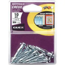 Guex Lot De Chevilles En Métal X10 M4X32 & Vis (l'unité)