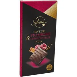 Chocolat noir framboise crêpe dentelle (100g)