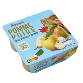 Coupelles pomme poire sans sucres ajoutés (4x100g)