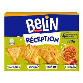 BELIN Biscuits apéritifs crackers assortiment Réception 380g