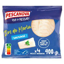 Dos de merlu blanc Sans peau - x4 (400g)