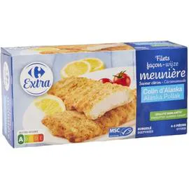 CARREFOUR EXTRA Colin d'Alaska filets façon meunière 400g
