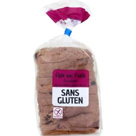 Pain aux fruits raisins sans gluten tranché (350g)