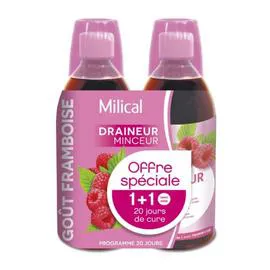 Complément alimentaire draineur minceur saveur framboise (2x500ml)