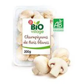 MARQUE REPÈRE, BIO VILLAGE Champignons de Paris blancs Bio 200g