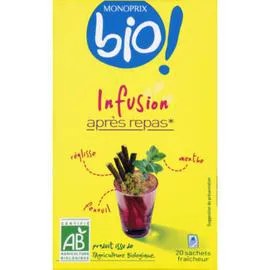 MONOPRIX BIO Infusion après repas à la menthe, réglisse et fenouil, bio 30g