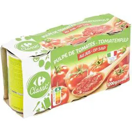 CARREFOUR CLASSIC' Pulpe de tomates au jus 3x400g