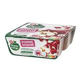 MARQUE REPÈRE, DOUCEUR DU VERGER Compote Pomme Rhubarbe 4x100g