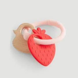 Hochet Silicone Bois Rose x1 (l'unité)