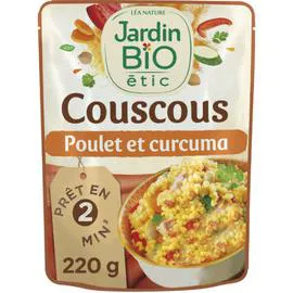 Plat cuisiné couscous poulet curcuma Bio (220g)