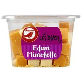 AUCHAN Dès de mimolette et d'edam 150g